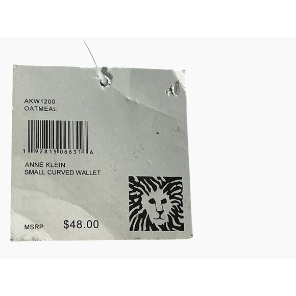 Anne Klein Small Zip Wallet Beige &‎ Gold Monogram Faux Leather Compact Design - Picture 12 of 13